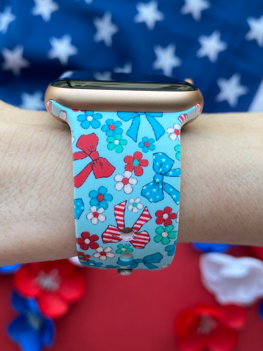 4th of July Bows Watch Band For Apple Watch