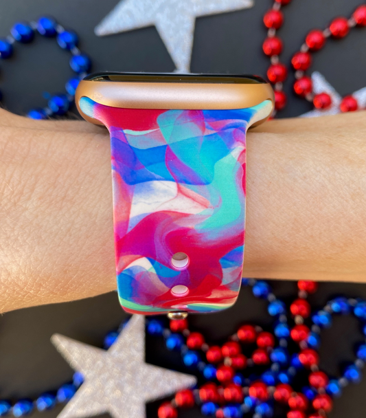 Patriotic Swirl Watch Band For Apple Watch