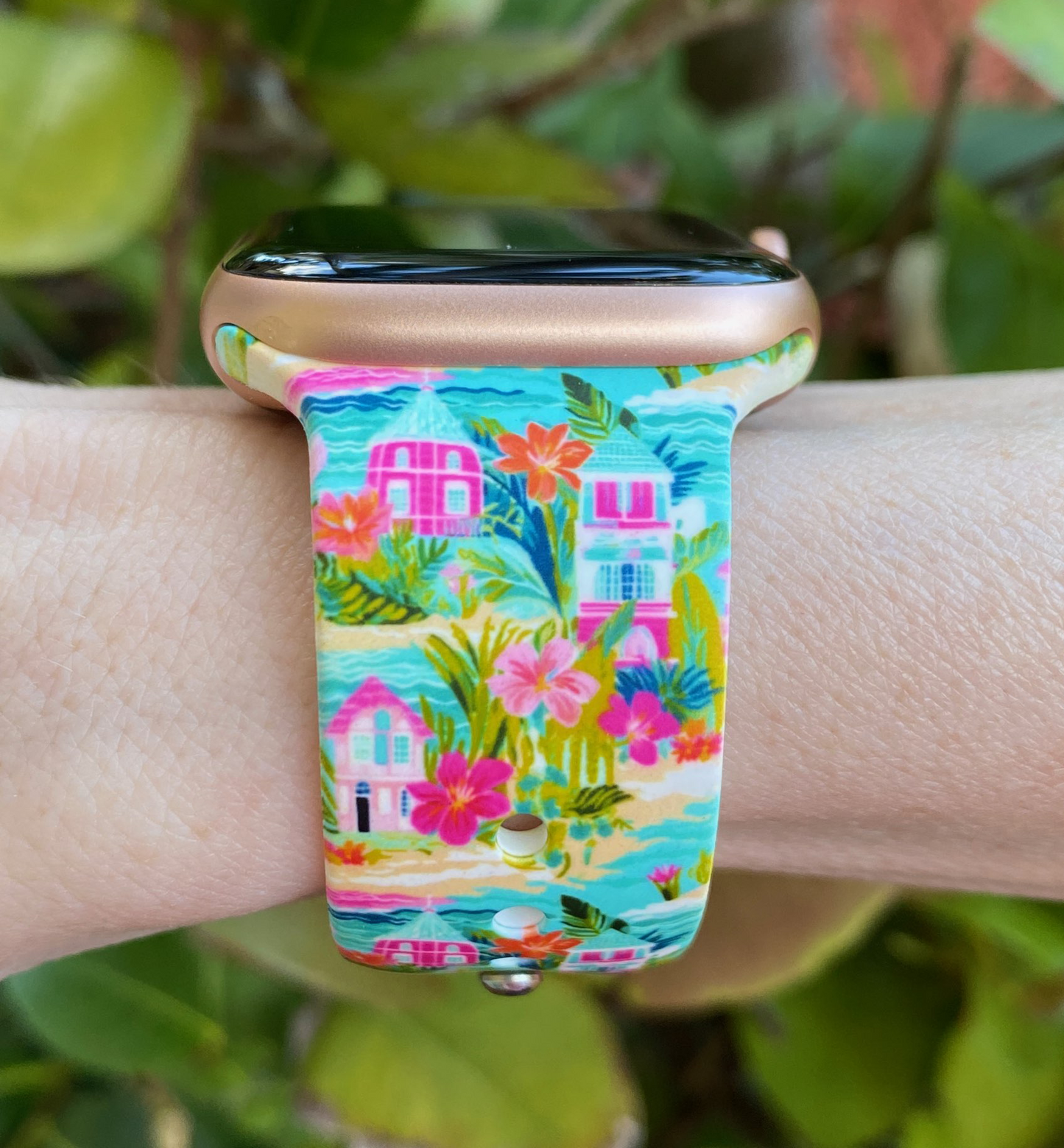 Tropical Beach Houses Watch Band For Apple Watch