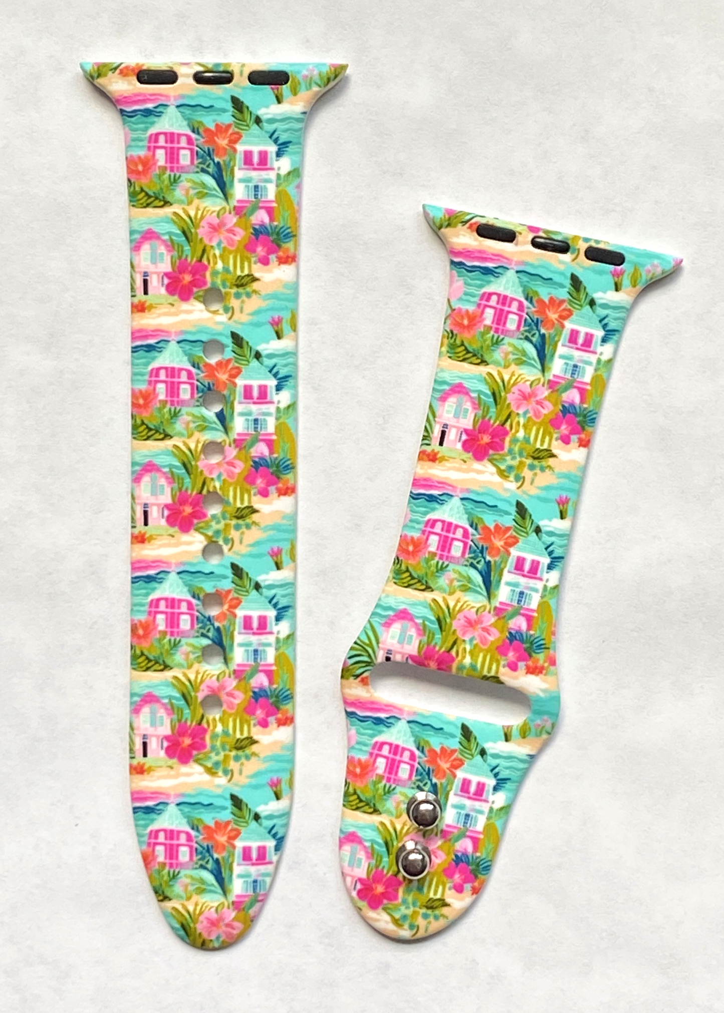 Tropical Beach Houses Watch Band For Apple Watch