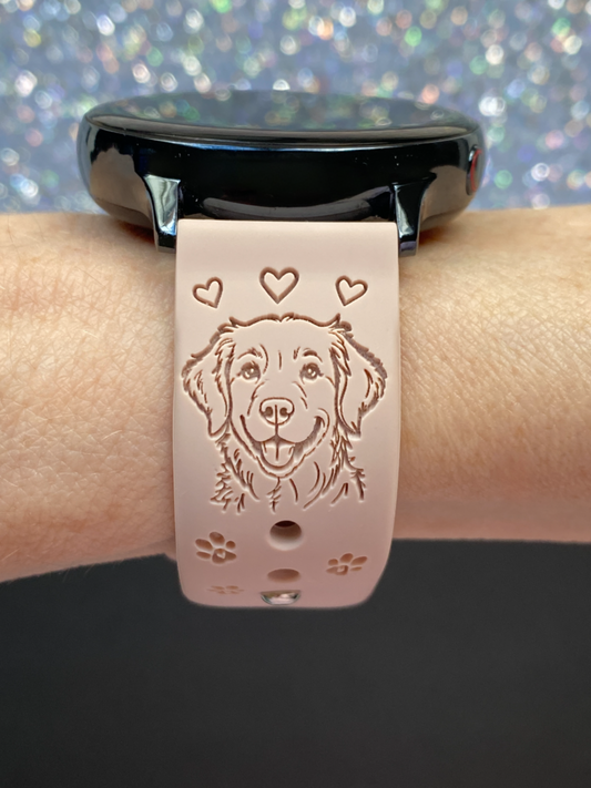 My Best Friend Golden Retriever Dog 20mm Samsung Galaxy Watch Band