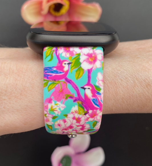 Birds and Blossoms Fitbit Versa 3/Versa 4/Sense/Sense 2 Watch Band