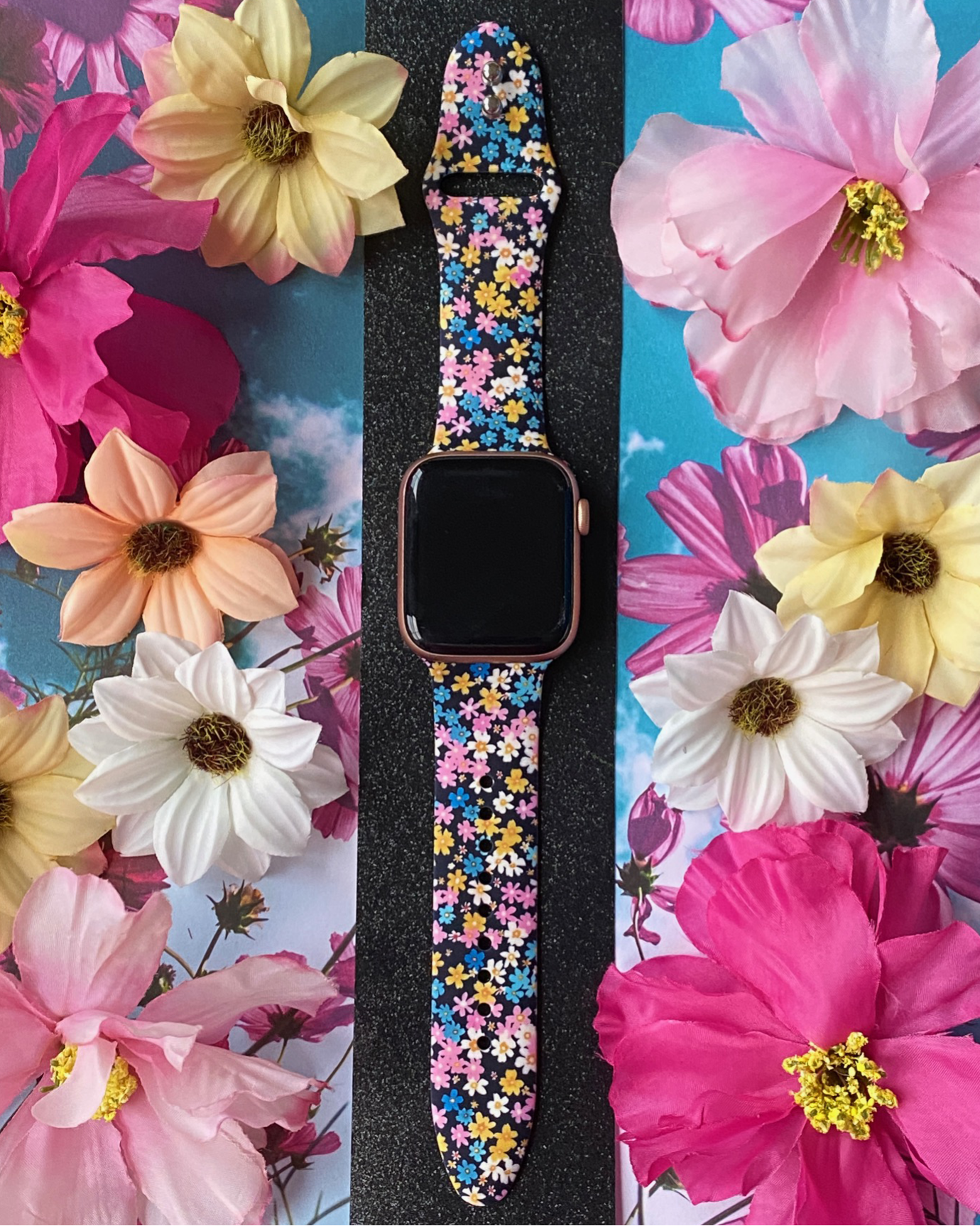 Midnight Flower Field Watch Band For Apple Watch