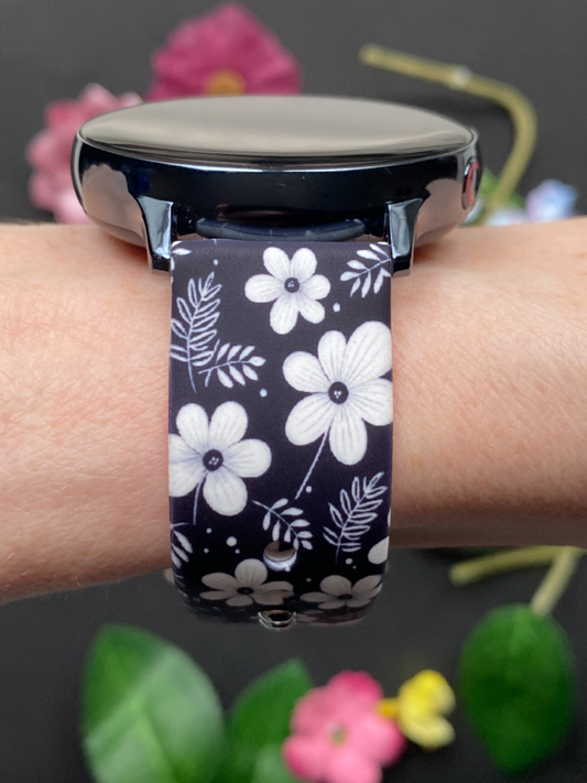 Black Floral Samsung Galaxy Watch Band