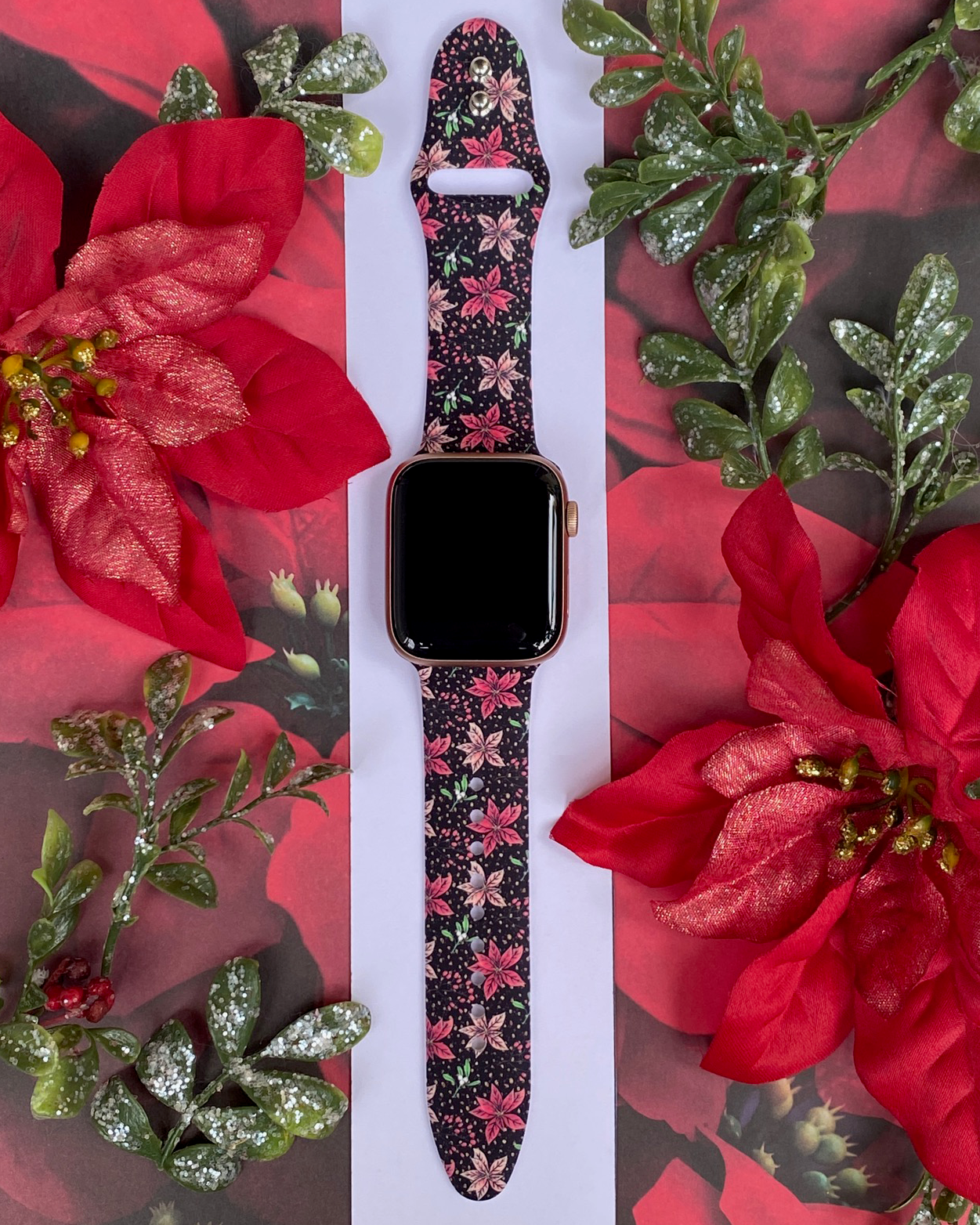Poinsettia Watch Band For Apple Watch