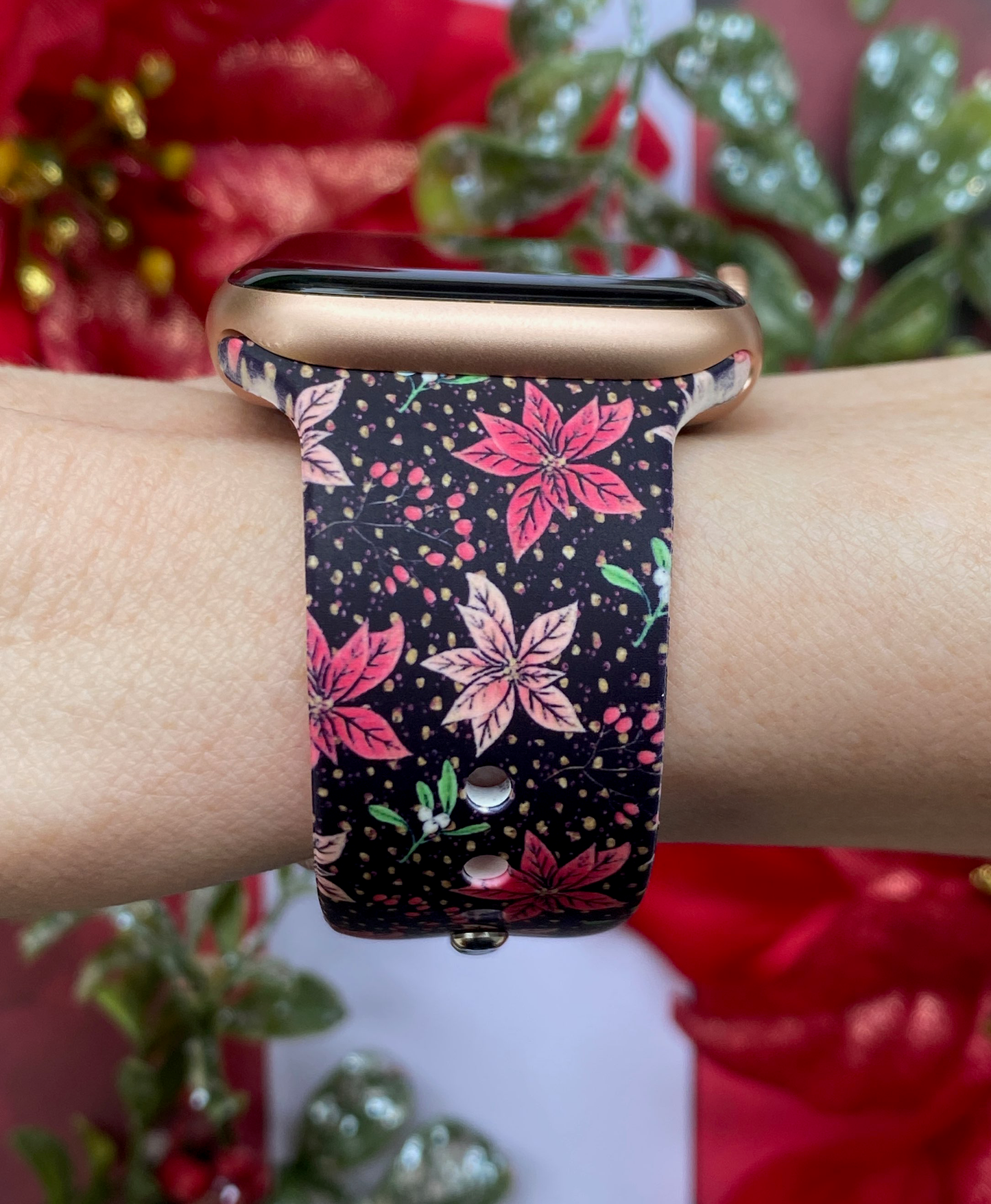 Poinsettia Watch Band For Apple Watch