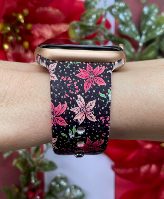 Poinsettia Watch Band For Apple Watch