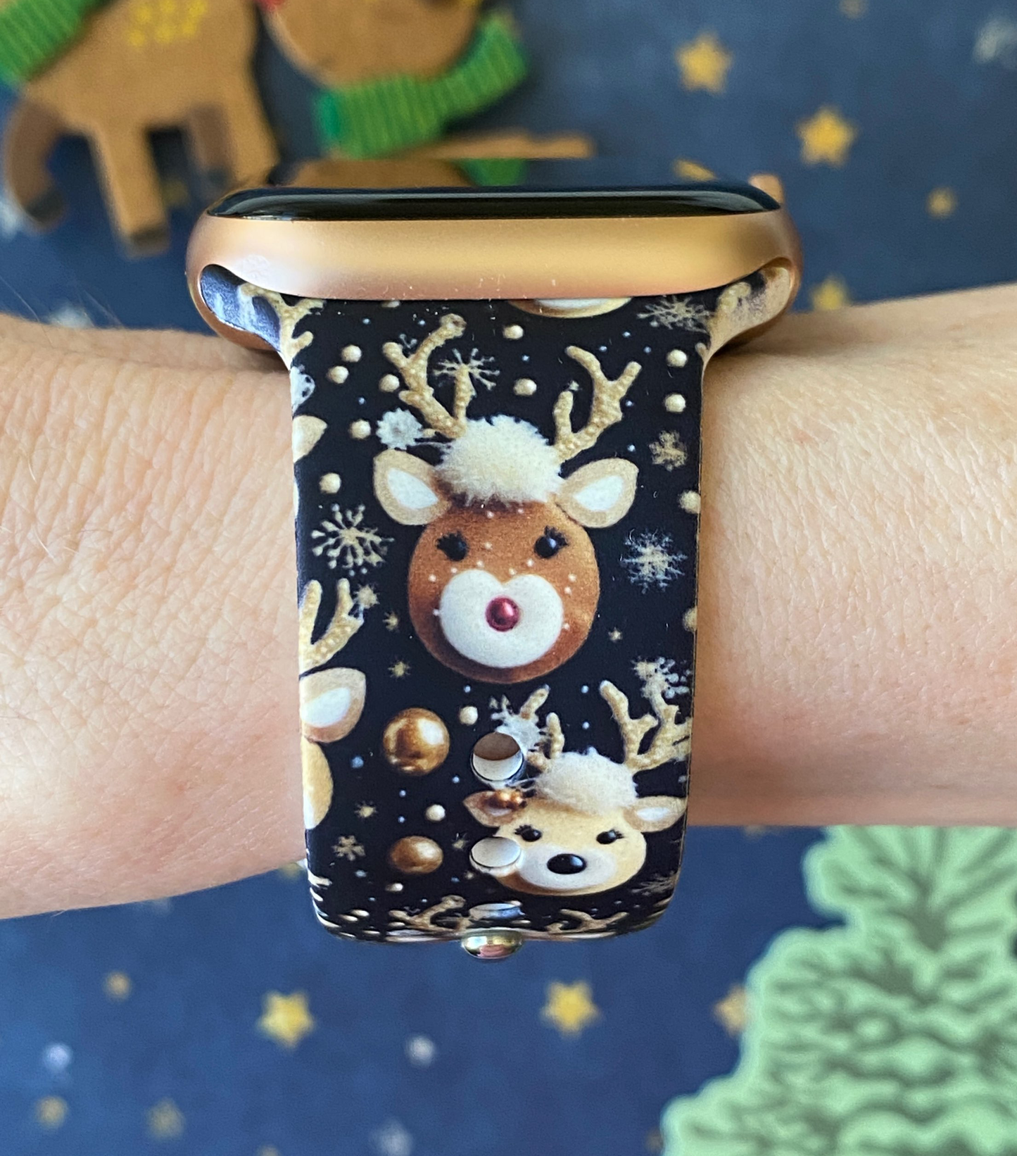 Christmas Reindeer Watch Band For Apple Watch