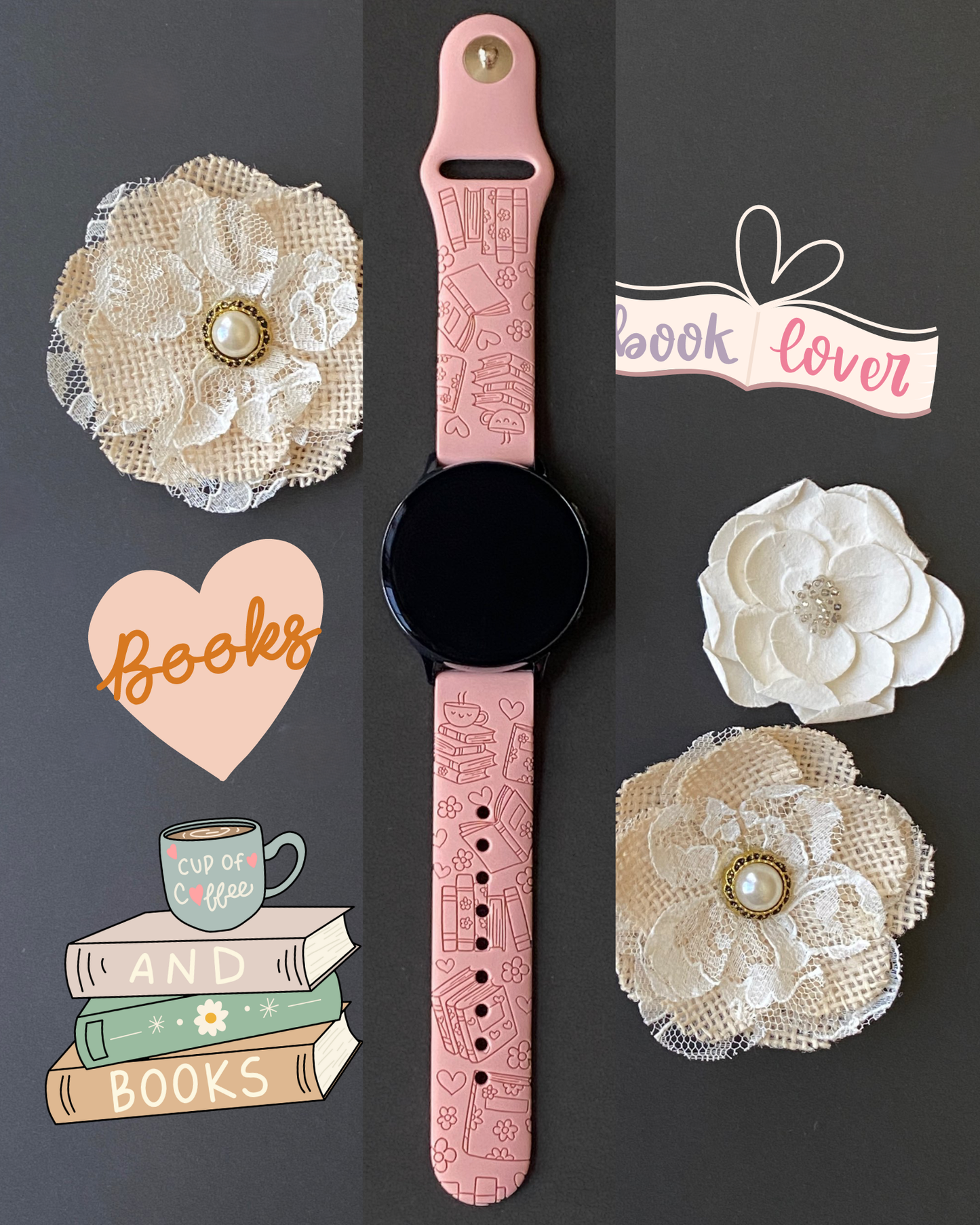 Book Lover 20mm Samsung Galaxy Watch Band