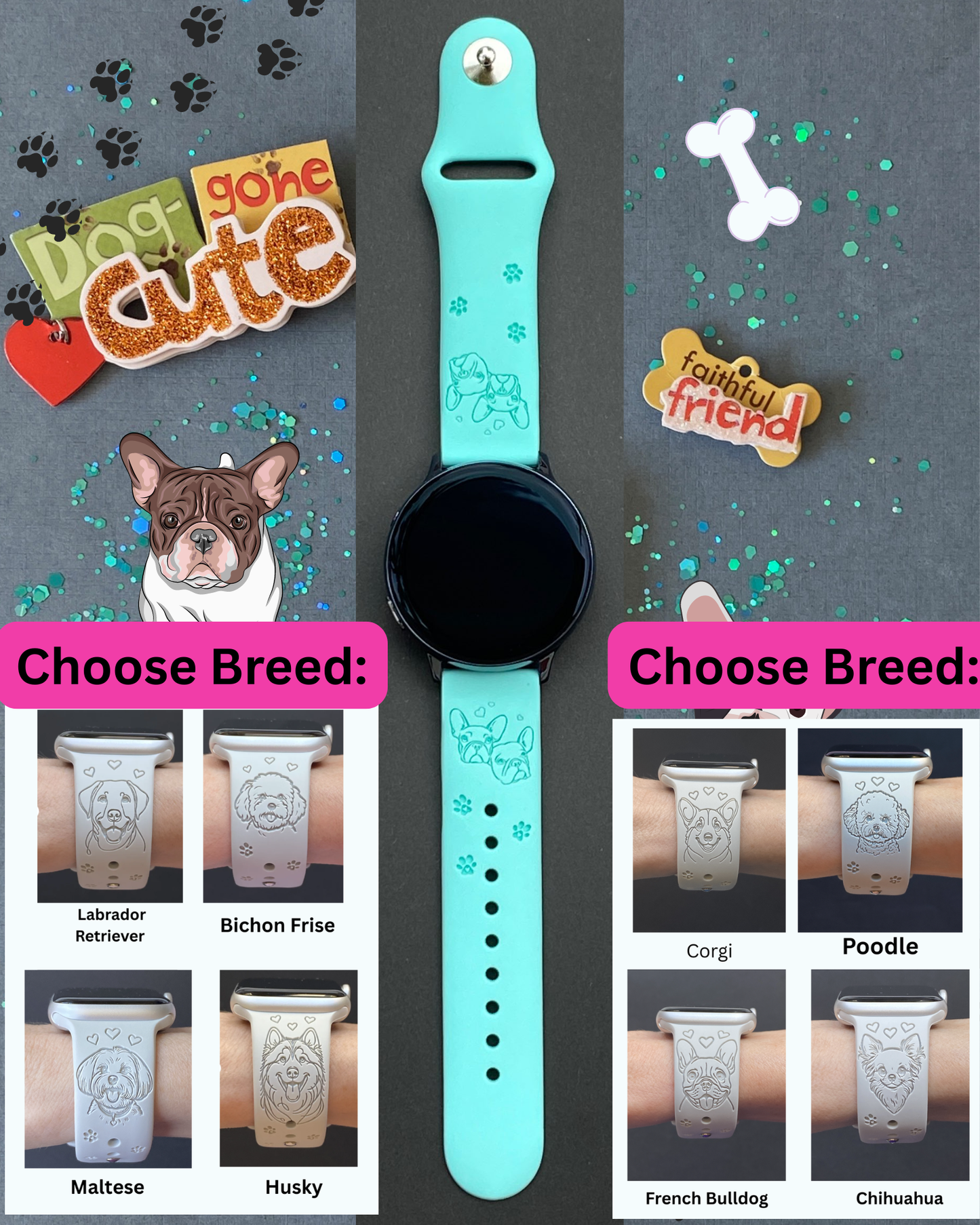 Dog Breeds(#2) 20mm Samsung Galaxy Watch Band