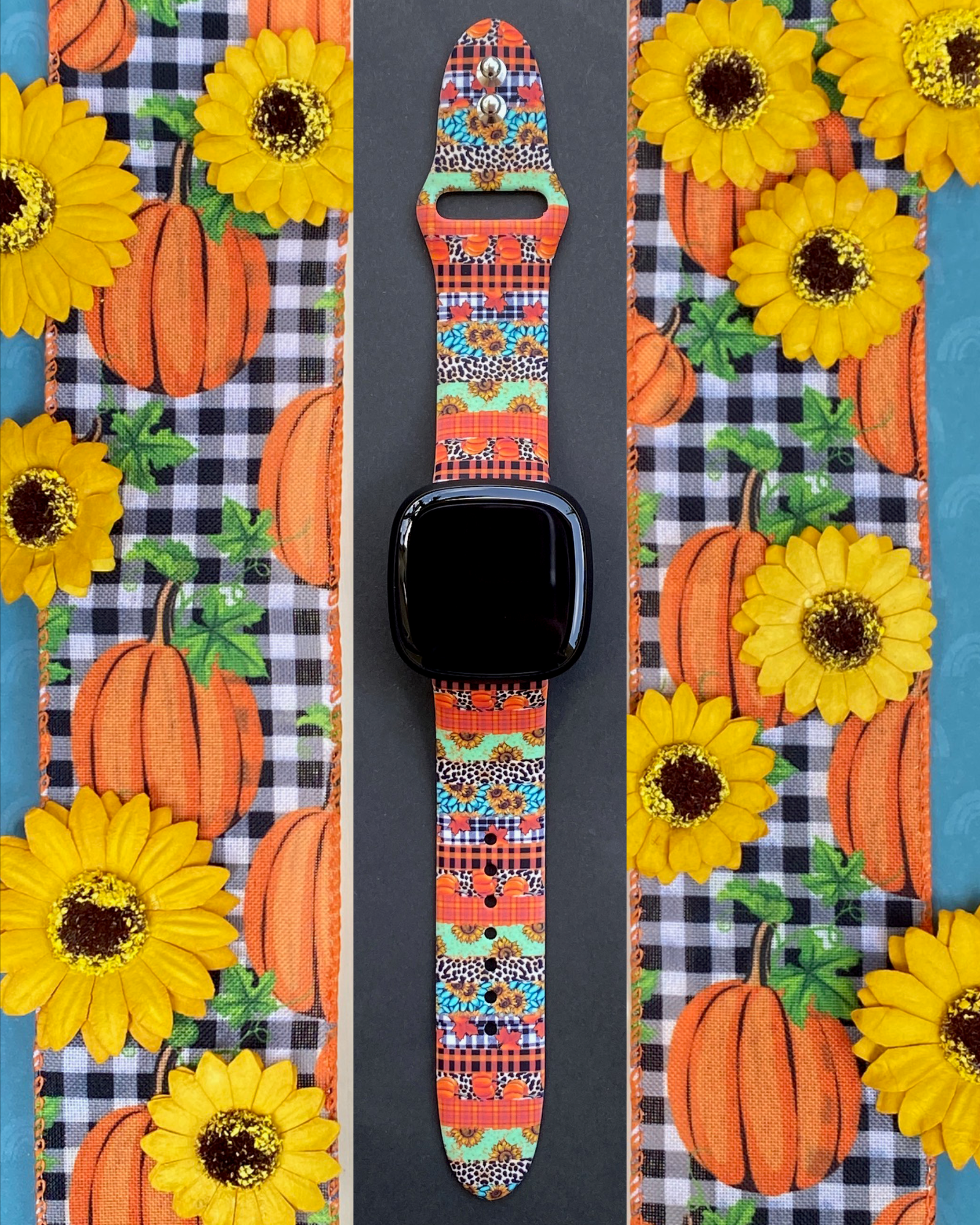 Sunflower fitbit versa hot sale band