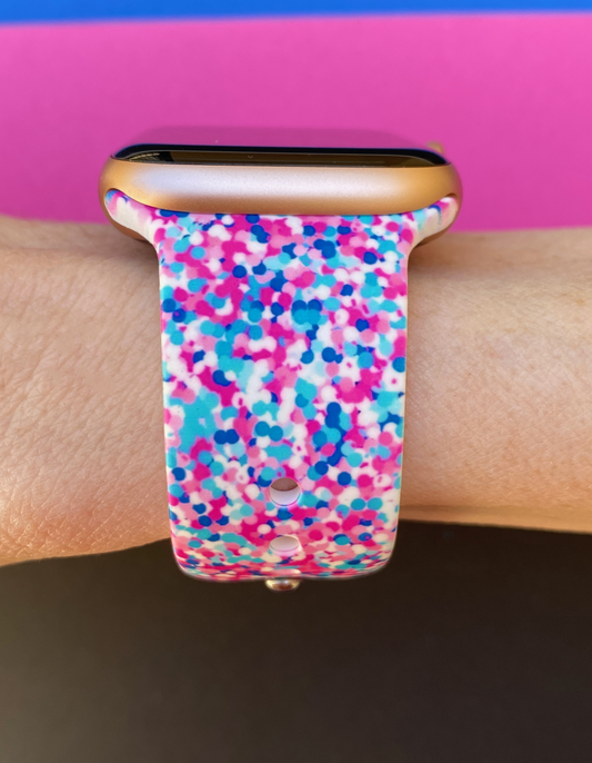 Bubble Gum Splatter Watch Band For Apple Watch