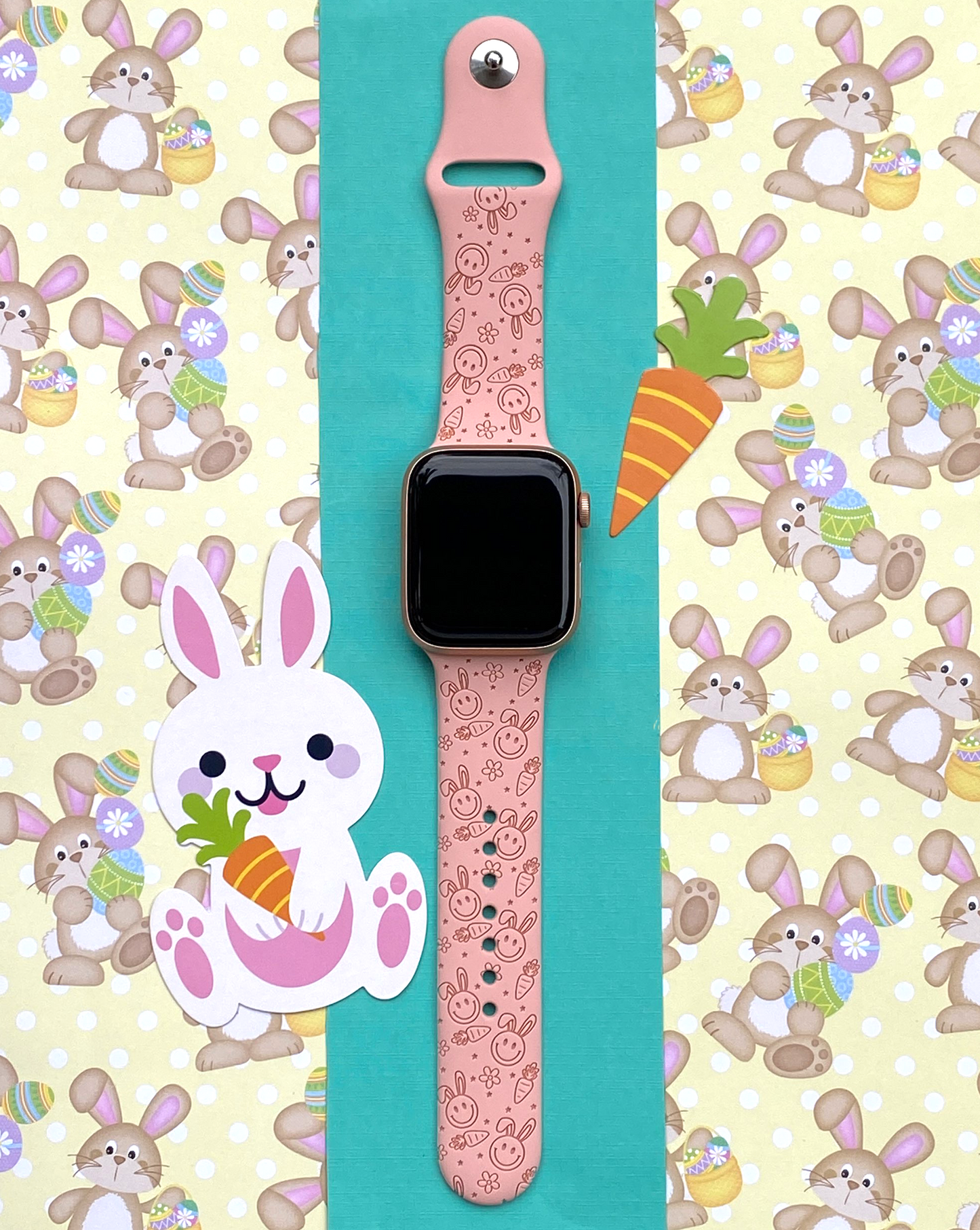 Easter Bunny Smiley Watch Band For Apple Watch