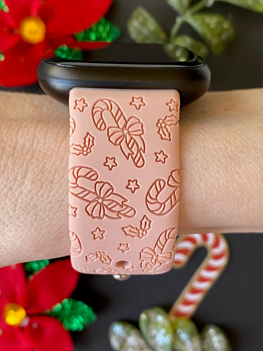 Candy Cane Bows Fitbit Versa 3/Versa 4/Sense/Sense 2 Watch Band