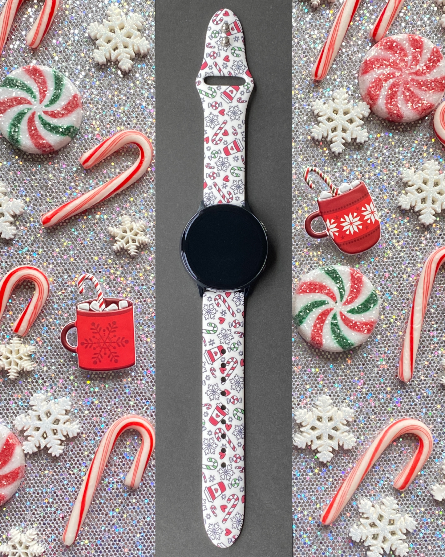 Christmas Candy Canes Samsung Galaxy Watch Band