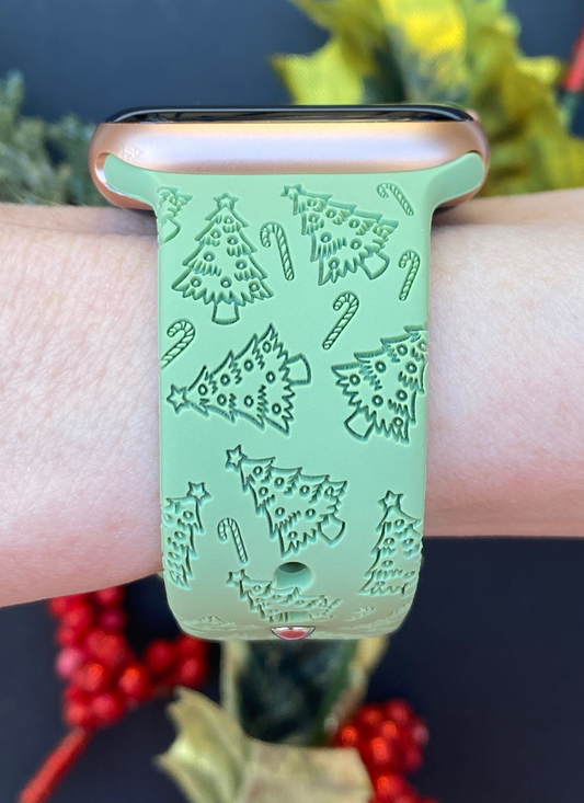 Candy Cane Christmas Trees Watch Band For Apple Watch