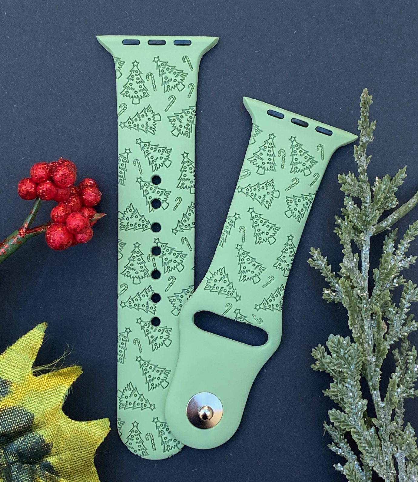 Candy Cane Christmas Trees Watch Band For Apple Watch