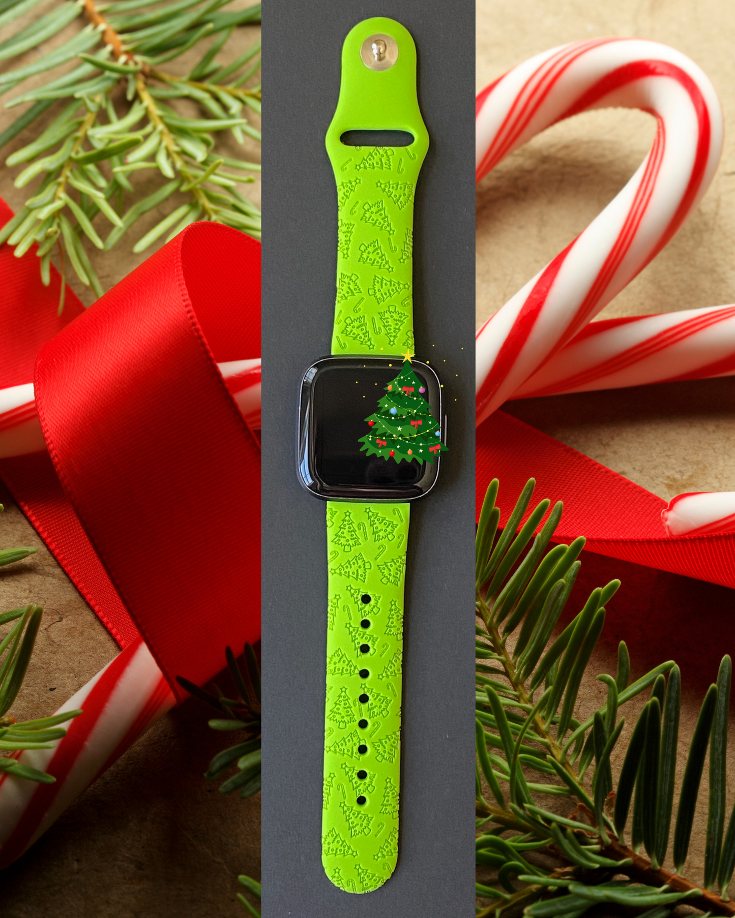 Candy Cane Christmas Trees Fitbit Versa 1/2 Watch Band