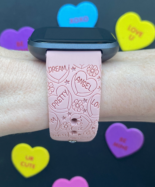 Candy Hearts Floral Fitbit Versa 1/2 Watch Band