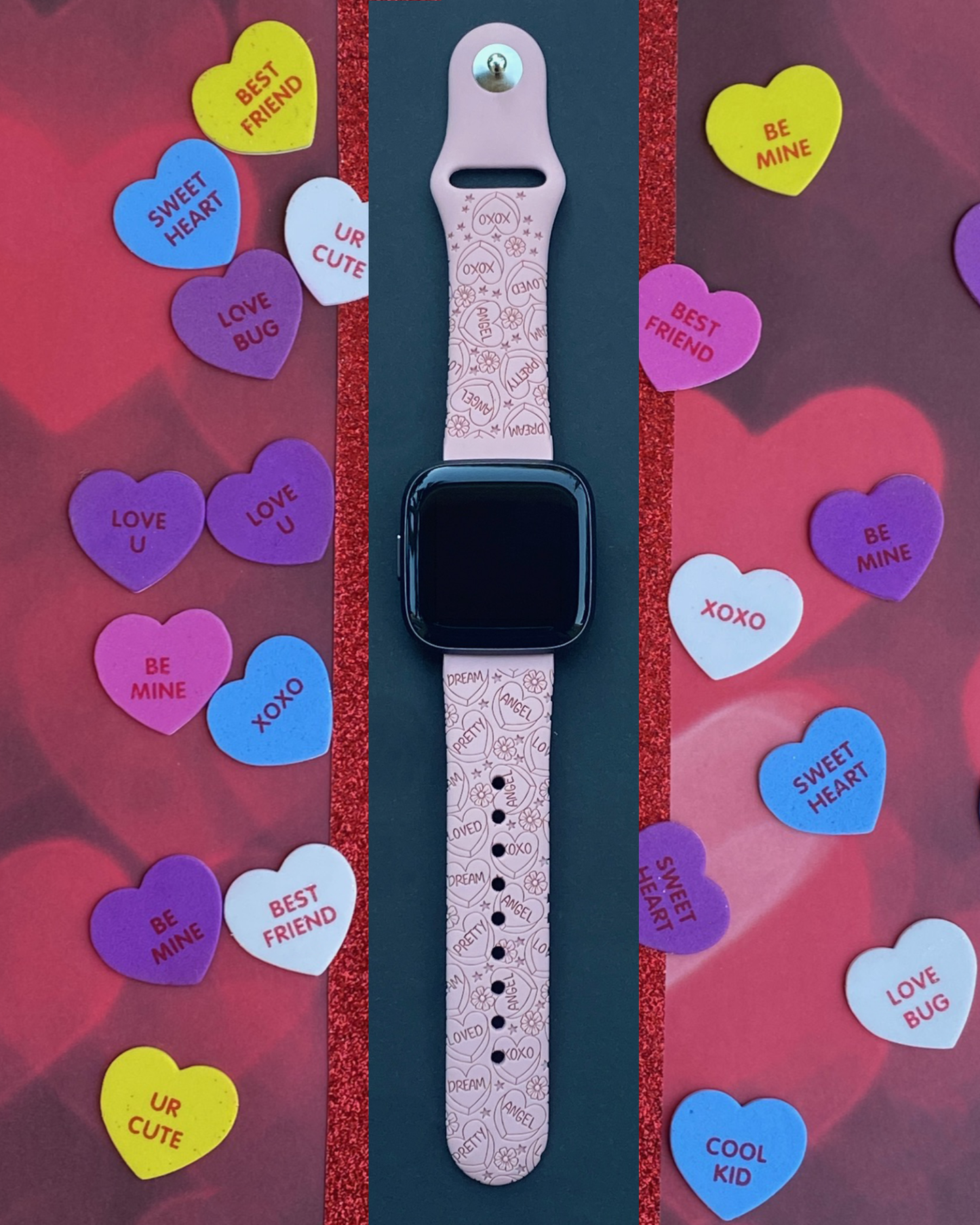 Candy Hearts Floral Fitbit Versa 1/2 Watch Band