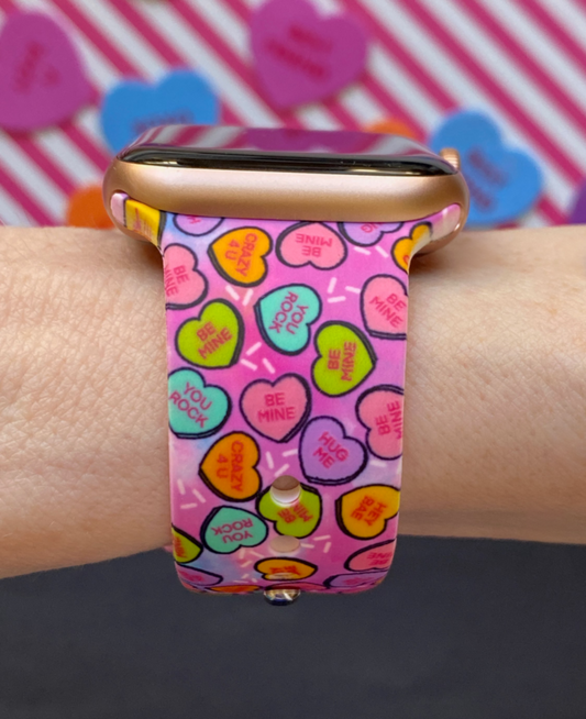 Colorful Candy Hearts Watch Band For Apple Watch