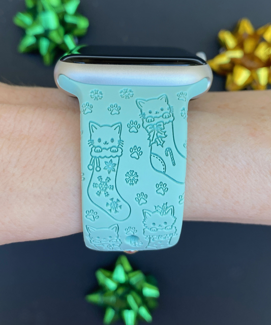 Christmas Cats Stocking Watch Band For Apple Watch