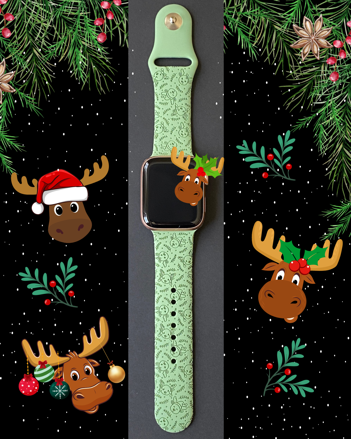 Christmas Moose Watch Band For Apple Watch