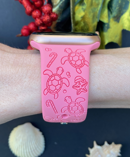 Candy Cane Turtle Watch Band For Apple Watch