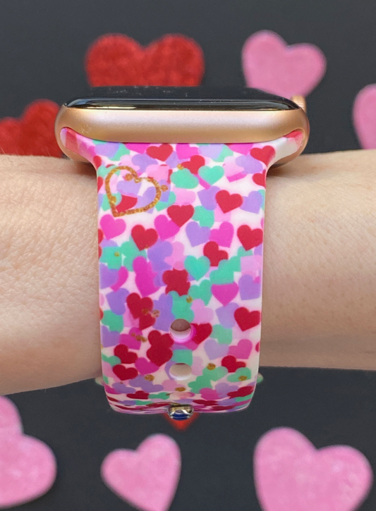 Confetti Hearts Watch Band For Apple Watch