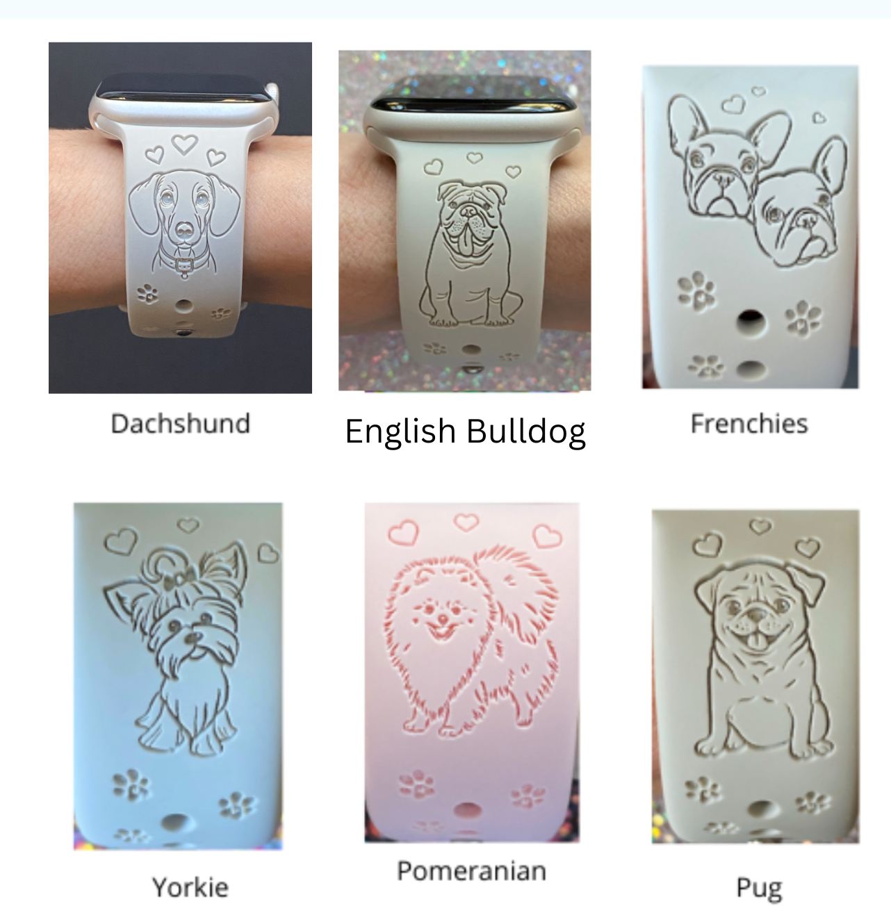 Dog Breed Fitbit Versa 3/Versa 4/Sense/Sense 2 Watch Band