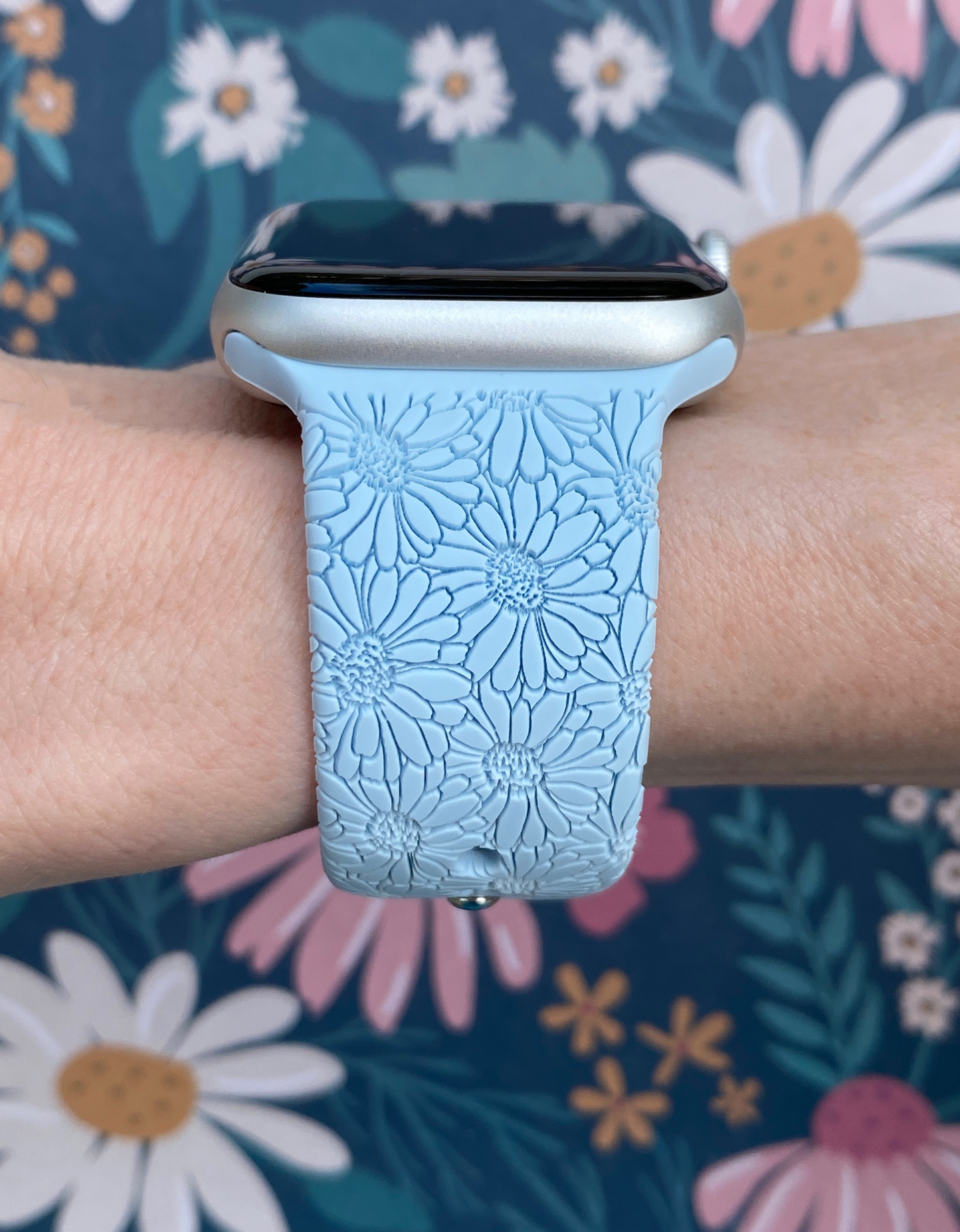 Daisies Floral Watch Band For Apple Watch