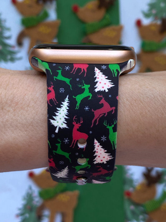Christmas Deer Watch Band For Apple Watch