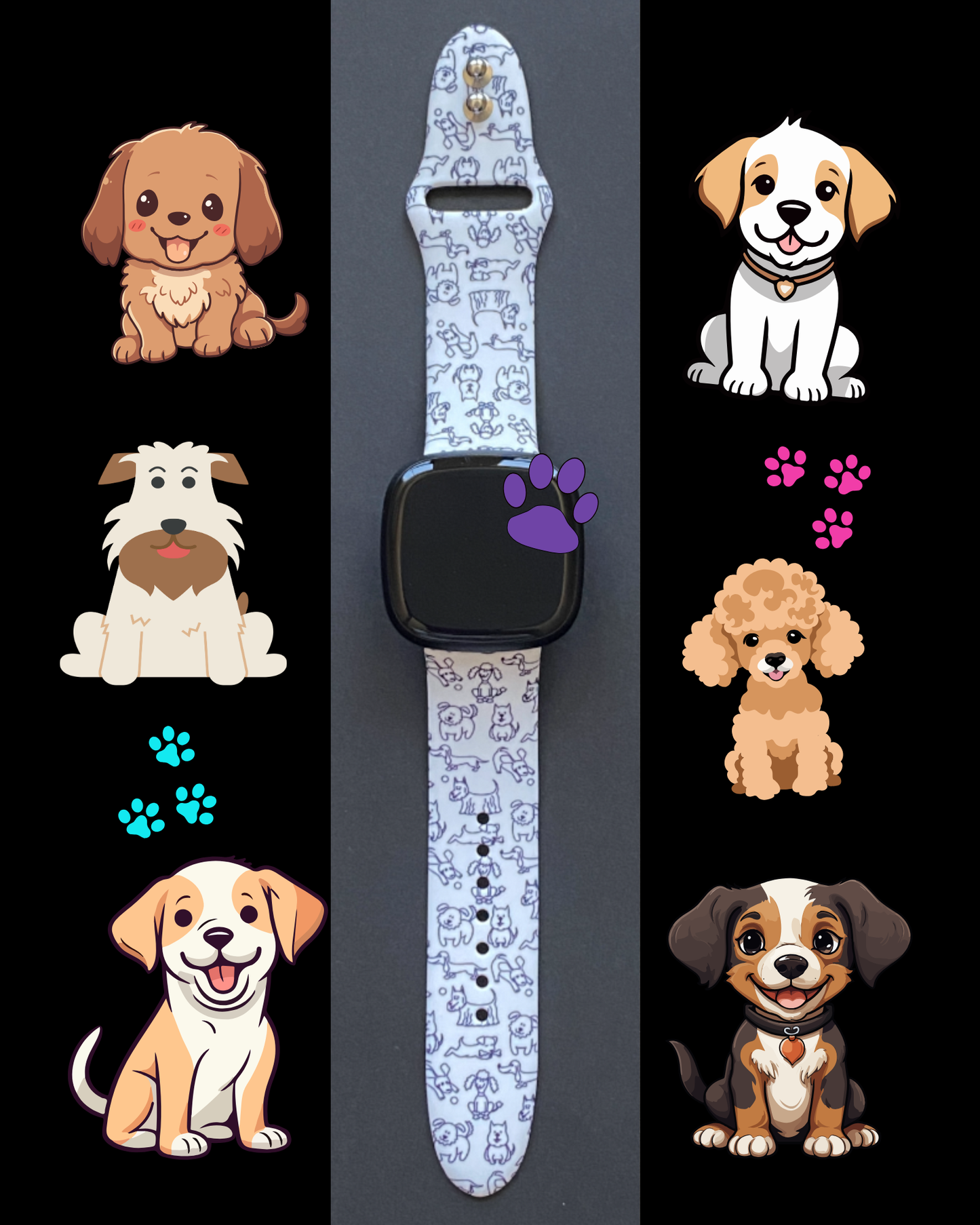 Dog Lover Fitbit Versa 3/Versa 4/Sense/Sense 2 Watch Band
