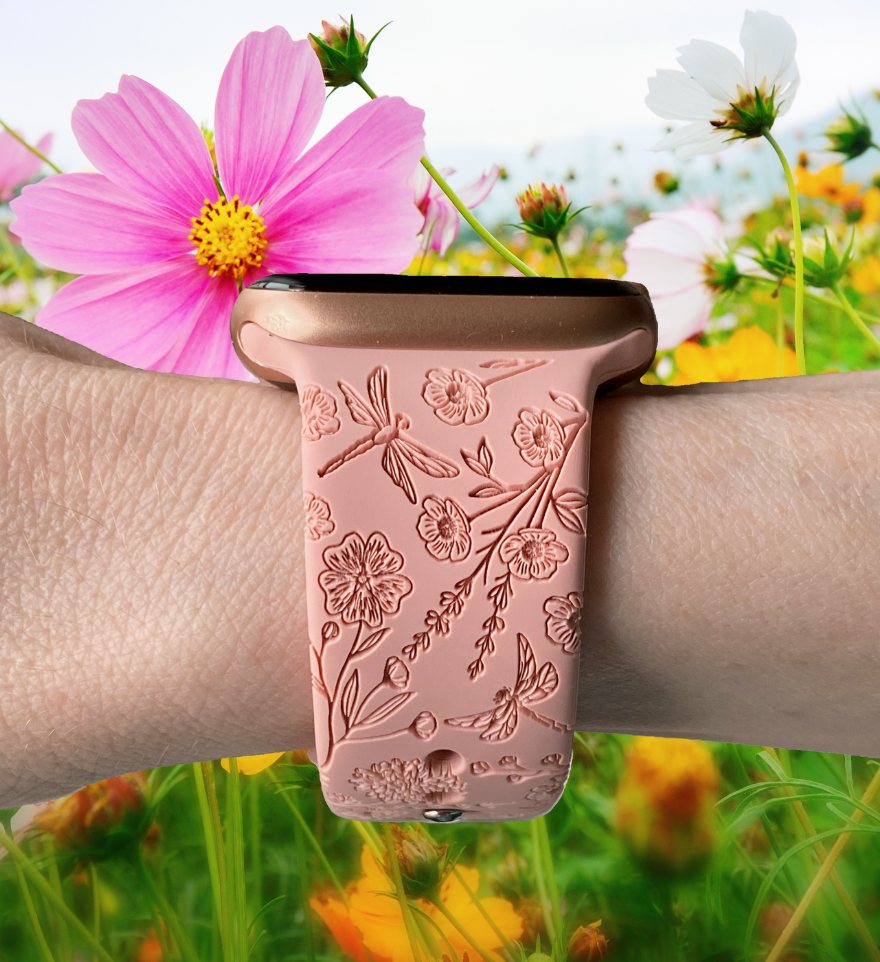 Dragonfly Floral Watch Band For Apple Watch