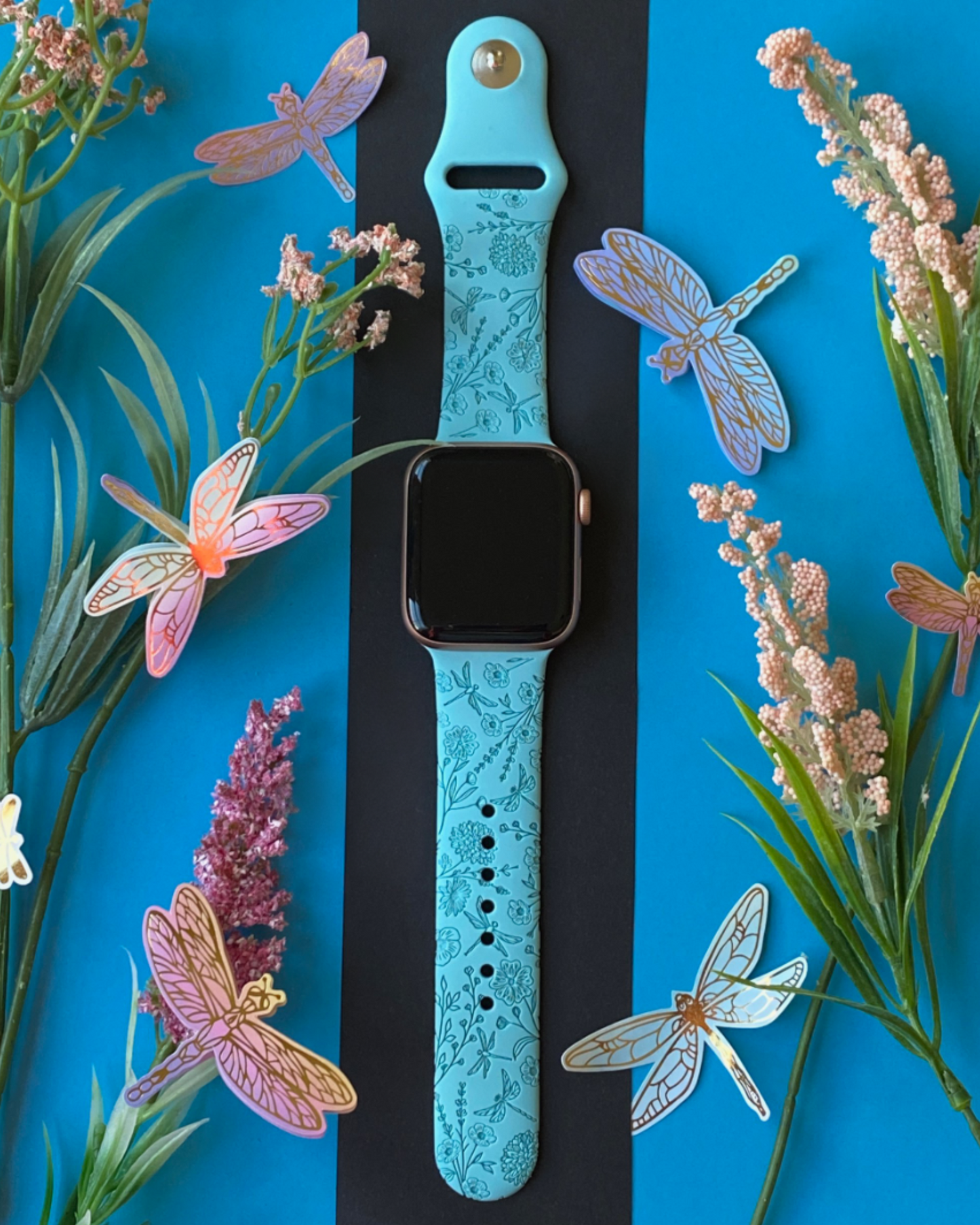 Dragonfly Floral Watch Band For Apple Watch