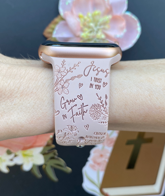 Floral Faith Watch Band For Apple Watch