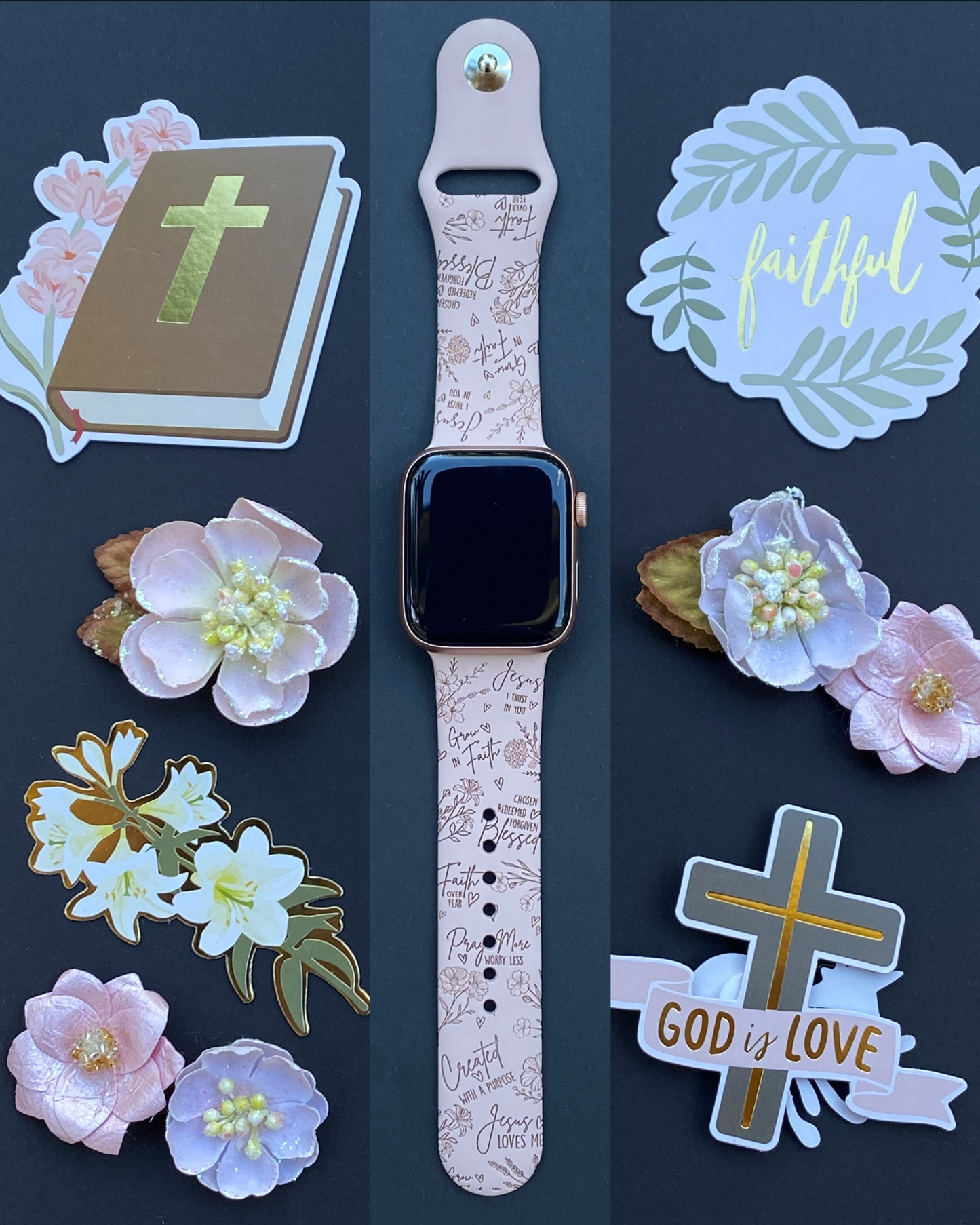 Floral Faith Watch Band For Apple Watch