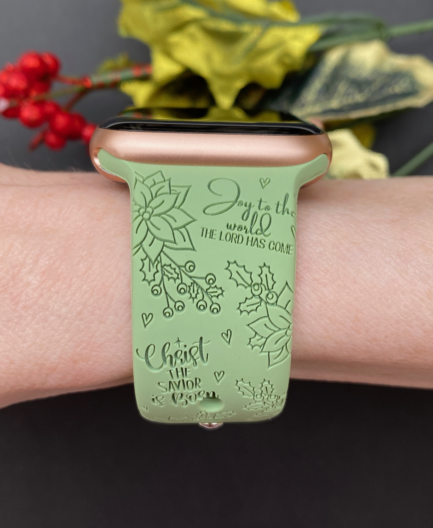 Christmas Floral Faith Watch Band For Apple Watch