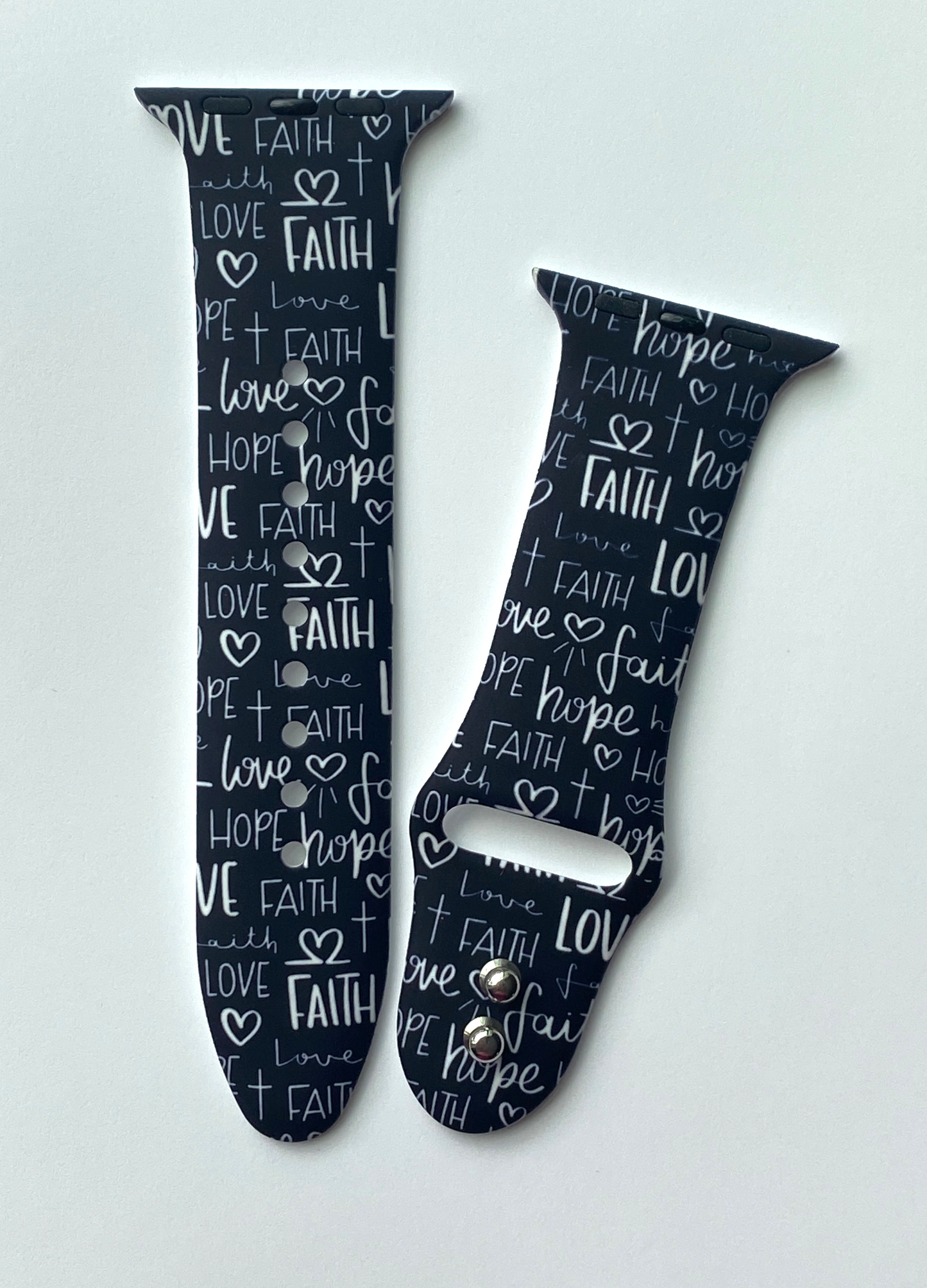 Faith Love Hope Black Watch Band For Apple Watch