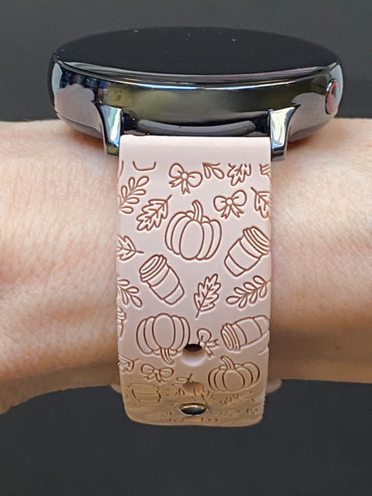 Autumn Pumpkins and Bows 20mm Samsung Galaxy Watch Band