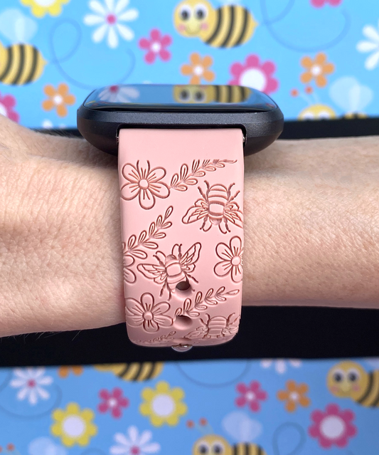 Bee Floral Fitbit Versa 1/2 Watch Band