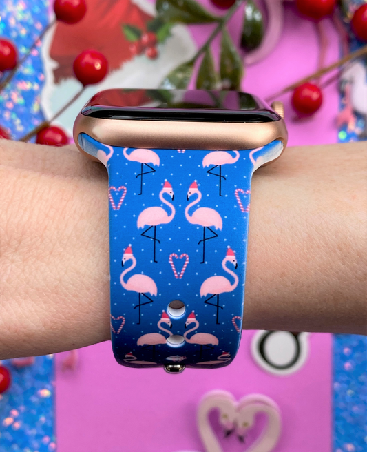 Flamingo Christmas Watch Band For Apple Watch