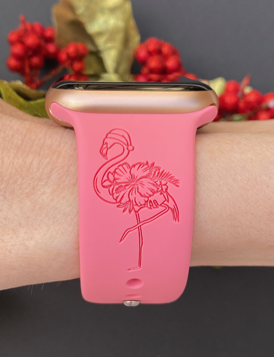 Christmas Flamingo Watch Band For Apple Watch