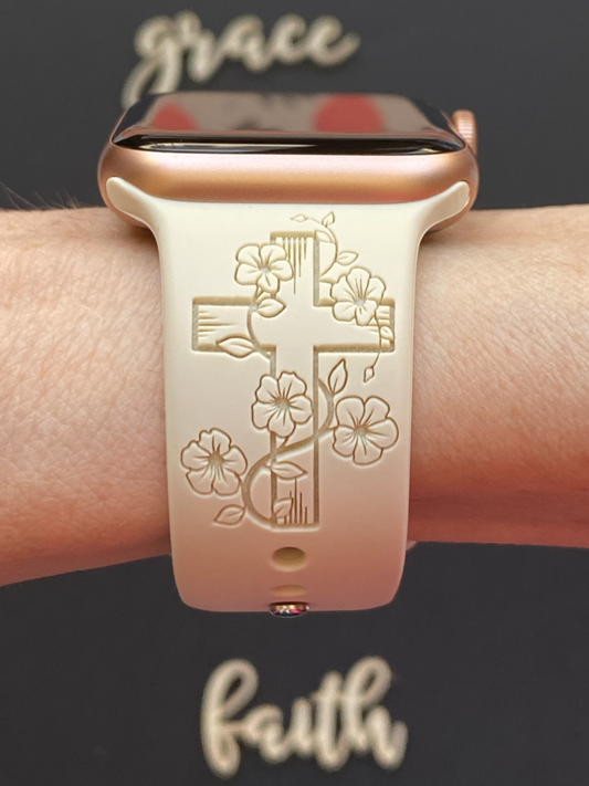 Floral Cross Watch Band For Apple Watch