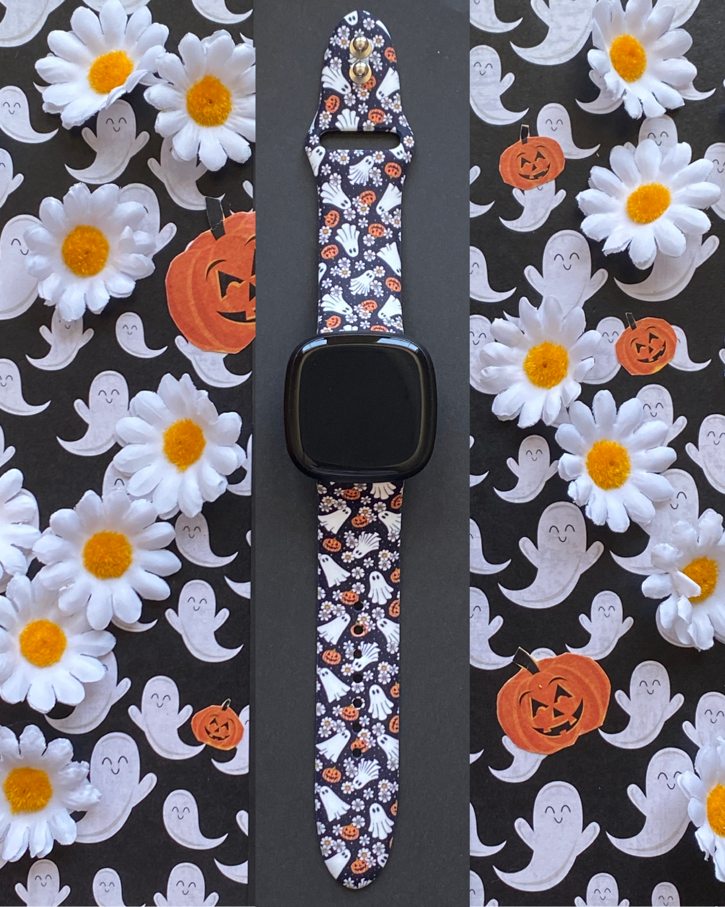 Floral Ghosts Fitbit Versa 3/Versa 4/Sense/Sense 2 Watch Band