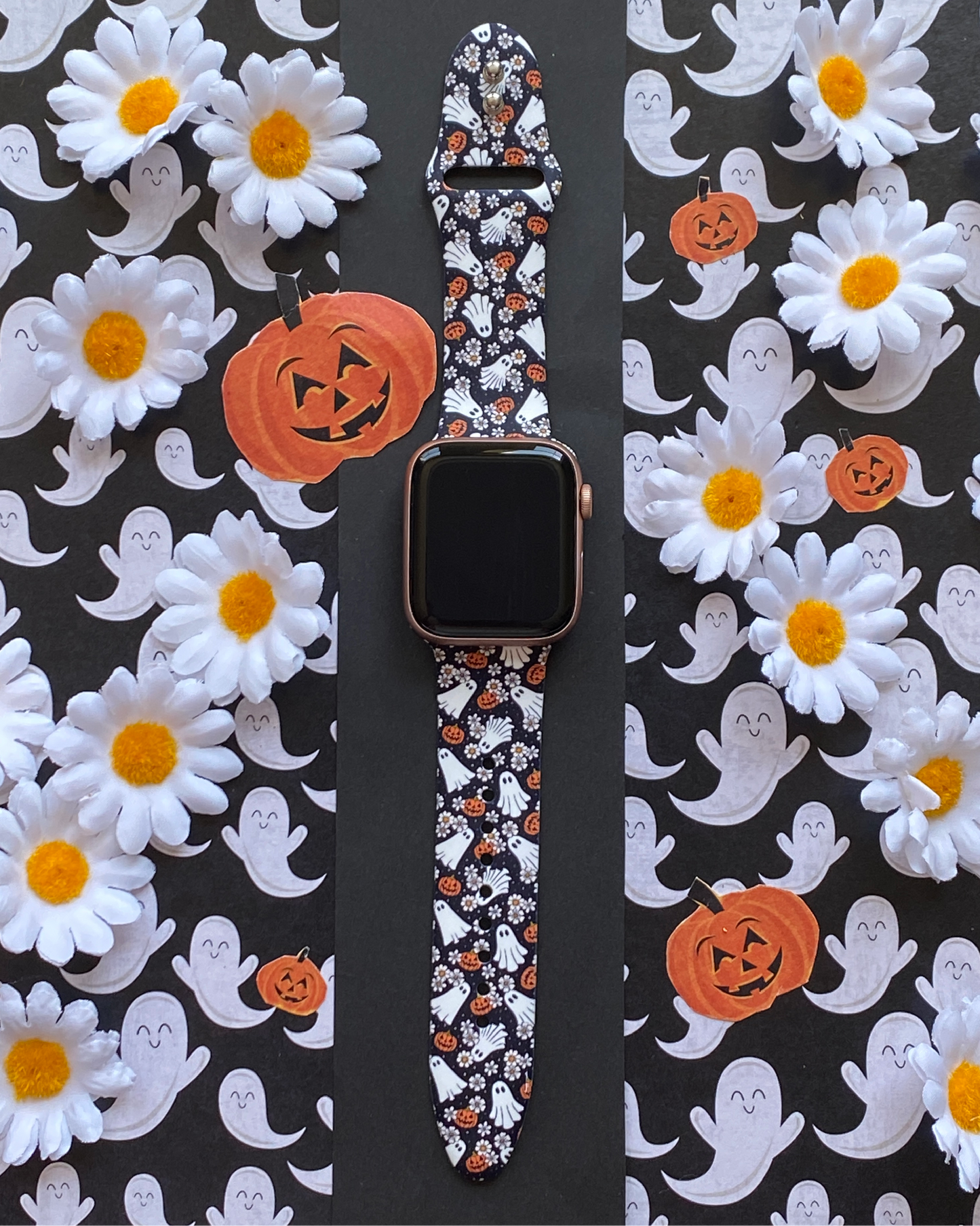 Floral Ghosts Watch Band For Apple Watch