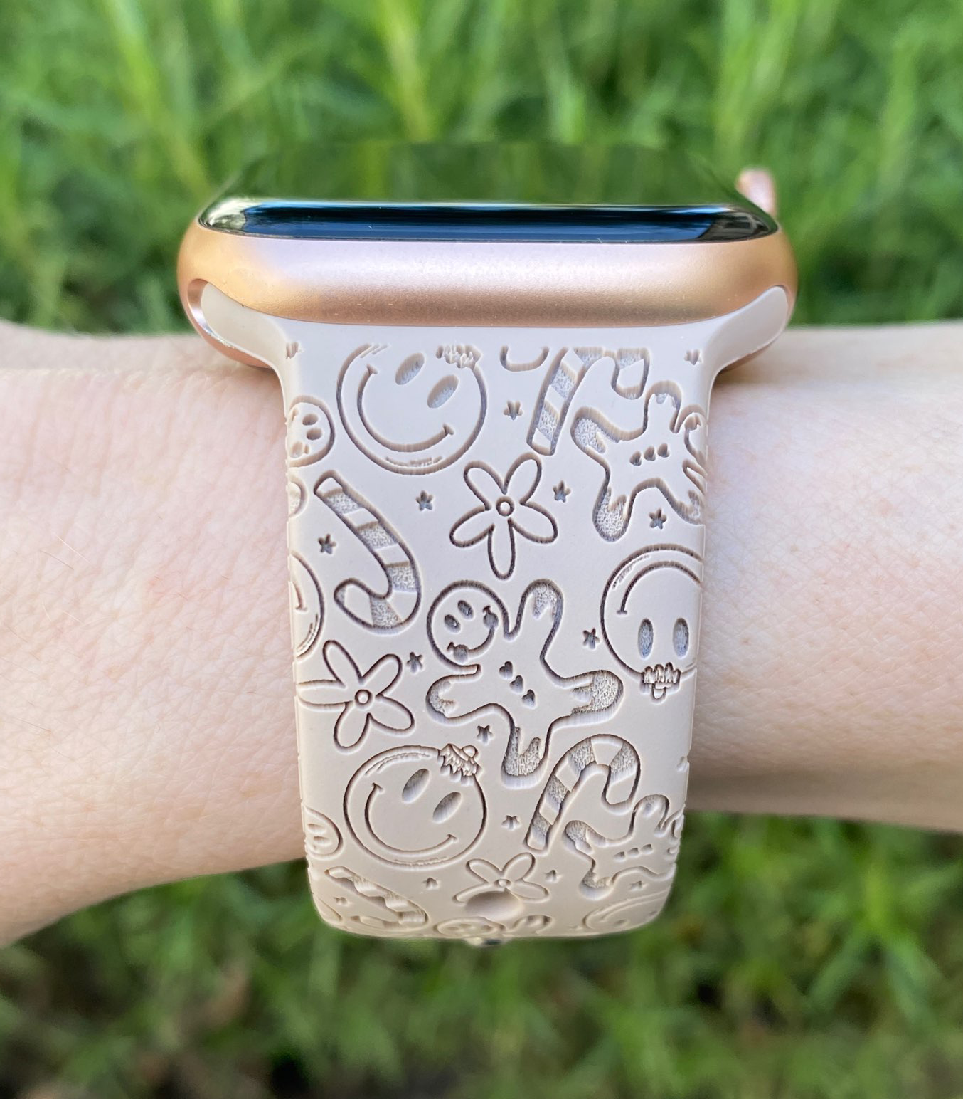 Gingerbread Candy Cane Watch Band For Apple Watch