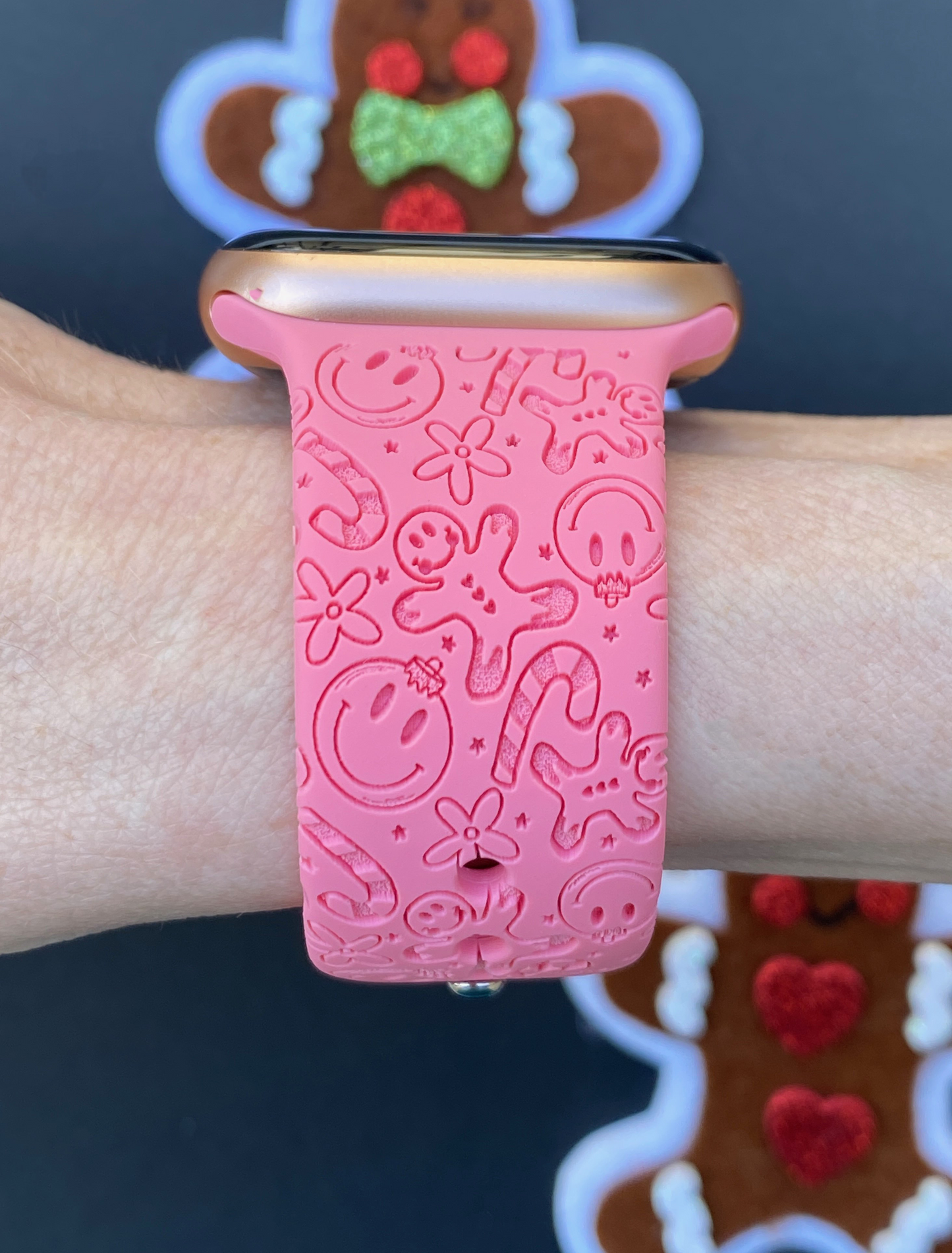 Gingerbread Candy Cane Watch Band For Apple Watch