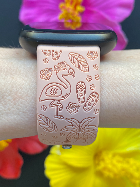Groovy Flamingo Fitbit Versa 3/Versa 4/Sense/Sense 2 Watch Band