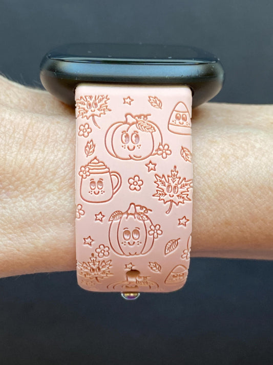 Happy Pumpkins Fitbit Versa 3/Versa 4/Sense/Sense 2 Watch Band